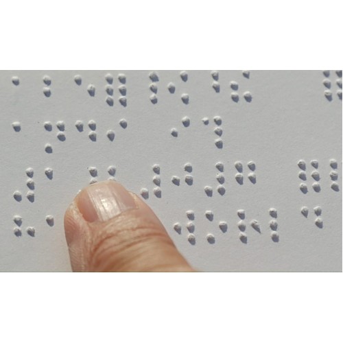 Нанесение и печать шрифта Брайля методом тиснения на принтере Брайля  цена за 1 лист бумаги А4 с цветным или черно-белым дублированием 