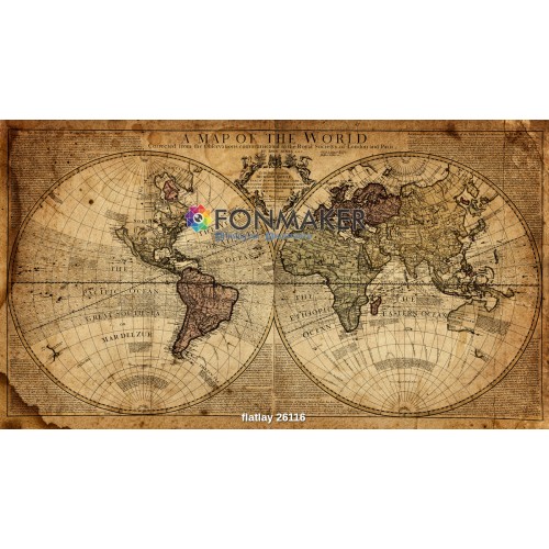Фотофон мировая карта для фотосъемки сюжетный Flatlay