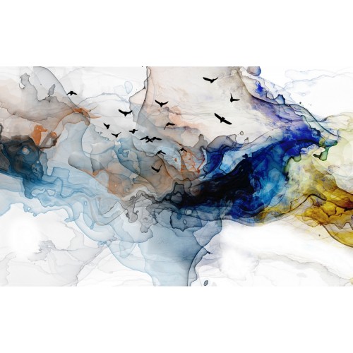 Фреска Птицы в чернильных фантомах