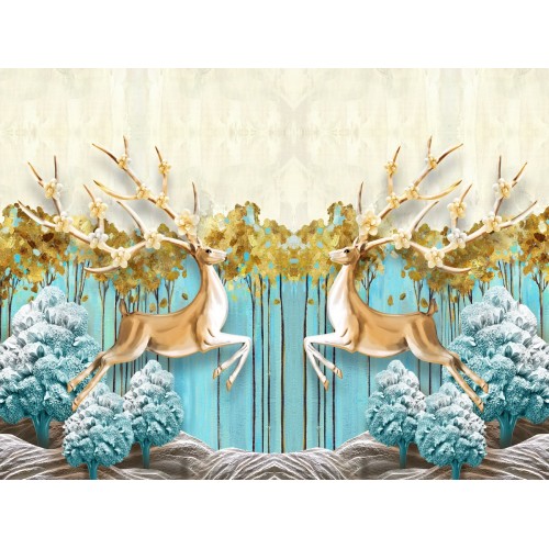 Золотые олени в лазурном танце