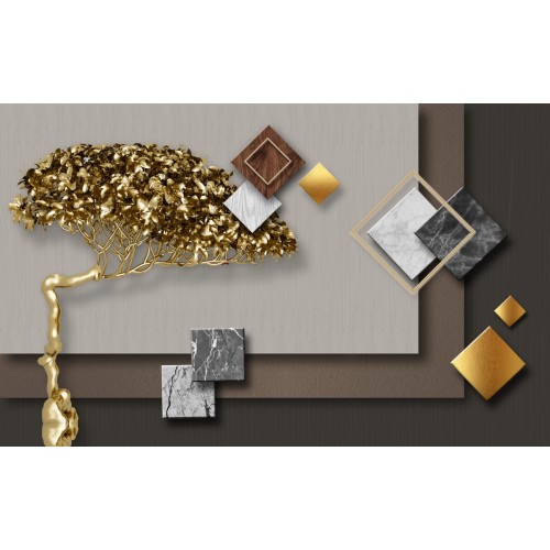 Золотой бонсай в песочных тонах