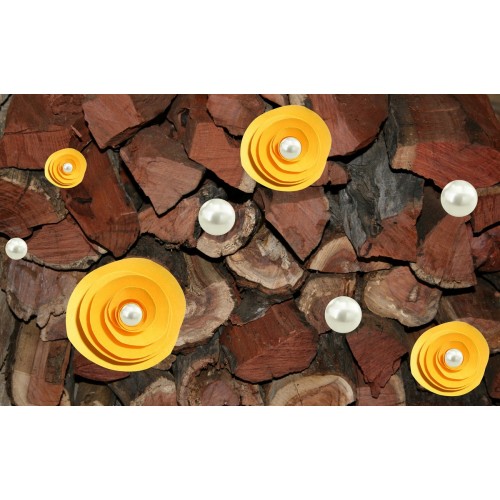 Фреска Цветы солнца с жемчугом