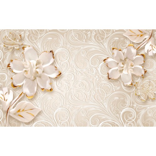 Серебрянные цветы в морозных узорах