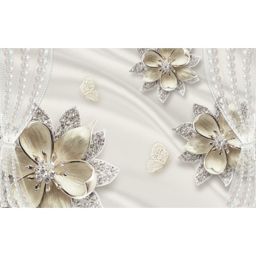 Фреска Драгоценные броши в серебрянных жемчугах