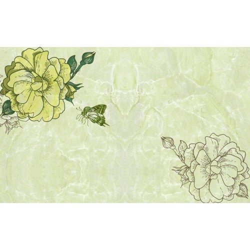 Фреска Желтый китайский шиповник