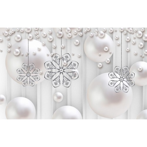 Цветочные снежинки в волнах жемчуга