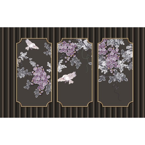 Фреска Объемные ветви сирени