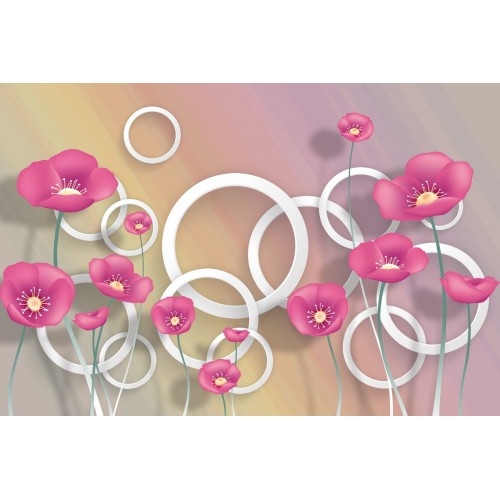 Фреска Чарующие розовые маки