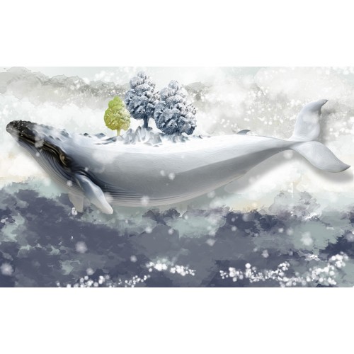 Фреска Рыба-кит в морских льдах
