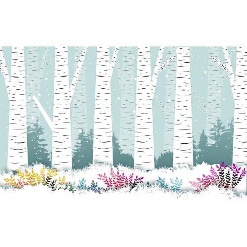 Фреска Зимняя березовая роща