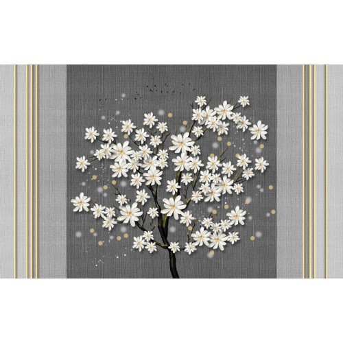 Ромашковое дерево на льняном холсте