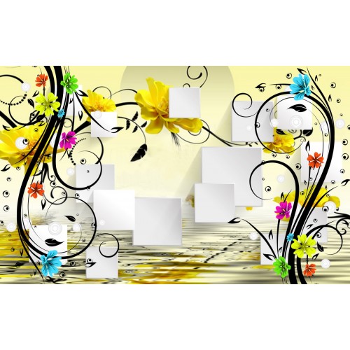 Фреска Бисерные цветы радуги