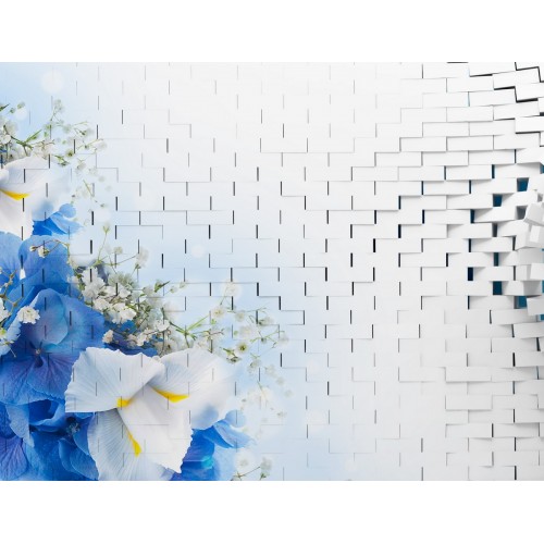 Синяя цветочная мазаика