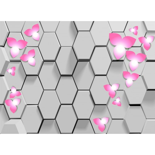 Розовые цветы в графике