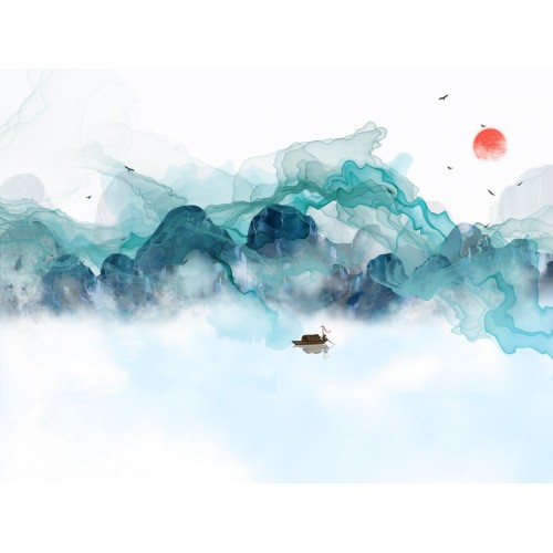 Фреска Рассвет в бирюзовых раскатах