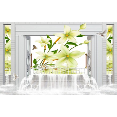Фреска Цветочные водопады лилий