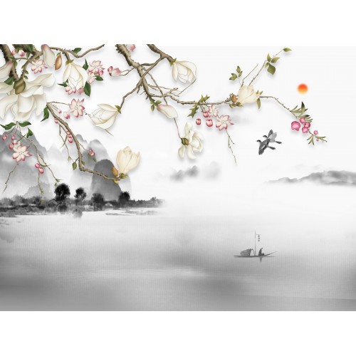 Фреска Лодка в туманном альбионе