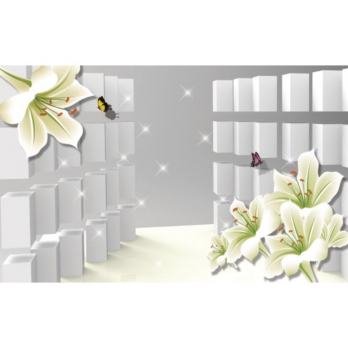 Лилии в заснеженном городе