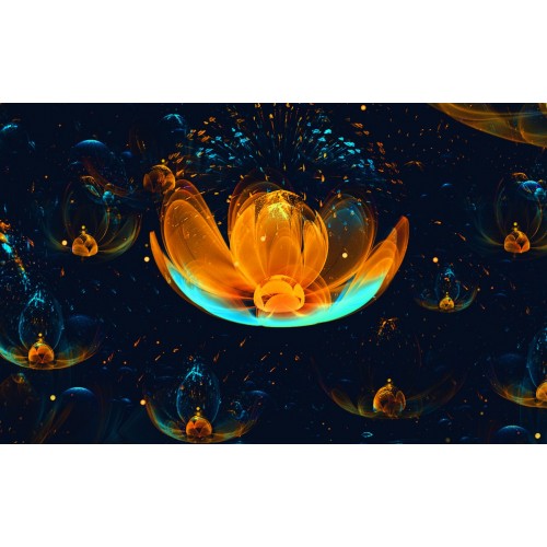 Фреска Золото в море индиго