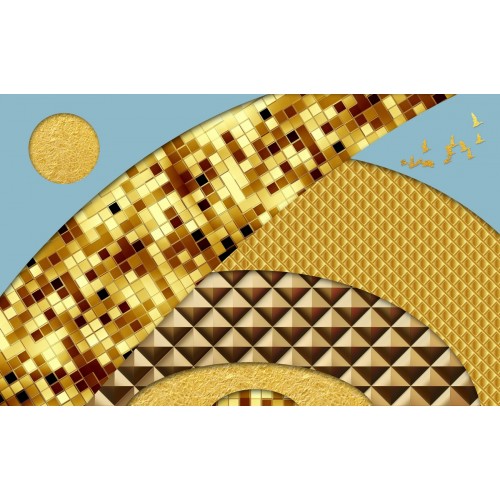 Фреска Мозаика золотого солнца