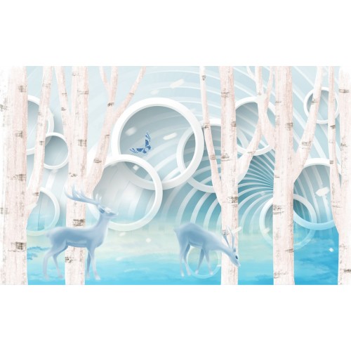 Фреска Снежные березы