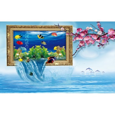 Фреска 3D аквариум