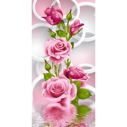 Розы в отражении воды