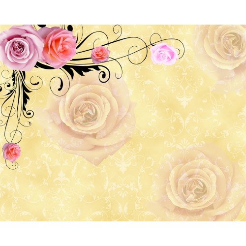 Лиловые розы в бежевых тонах