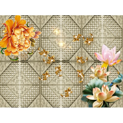 Янтарный пион в бронзе