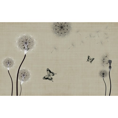 Фреска Одуванчики в льняных тонах