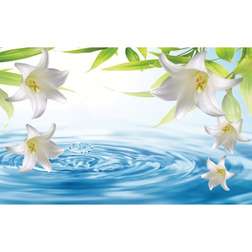 Фреска Водяные лилии в зелени