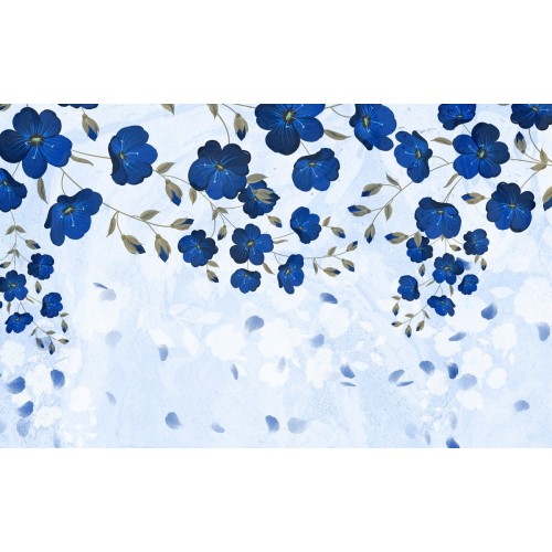 Синие цветы на белом фоне