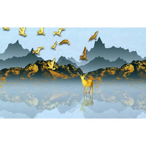 Олень в золотых высокогорьях