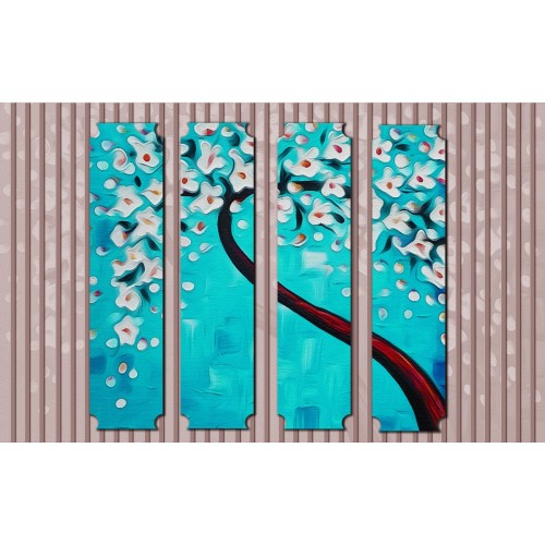 Фреска Сакура в бирюзовом небе