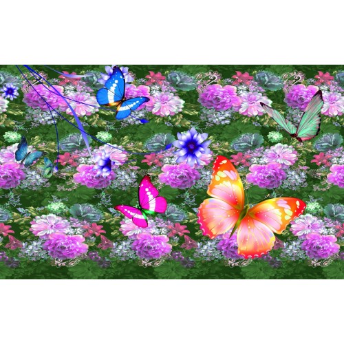 Летняя поляна с бабочками