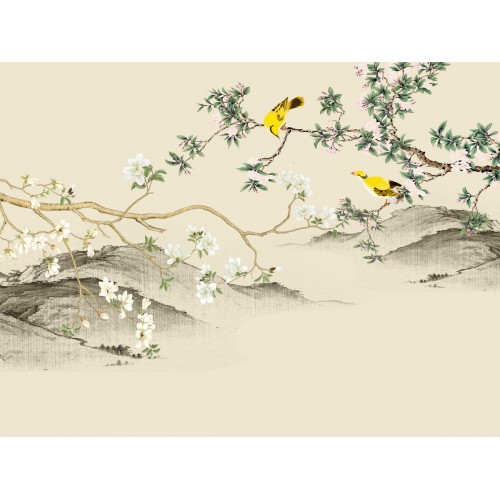 Фреска Певчие птички в горах