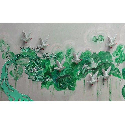 Фреска Птицы графических джунглях