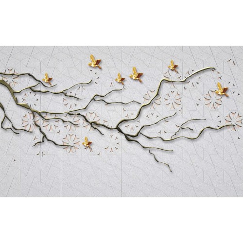 Фреска Полет золотых птиц