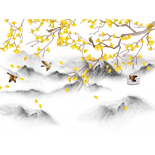 Фреска Золотая листва