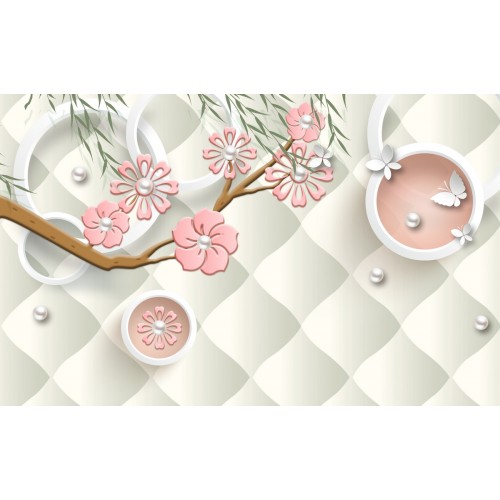 Фреска Цветущее дерево в графике