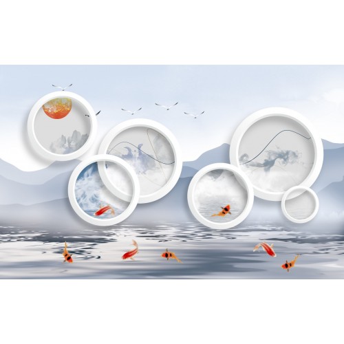 Фреска Изумительные оригами золотых рыбок