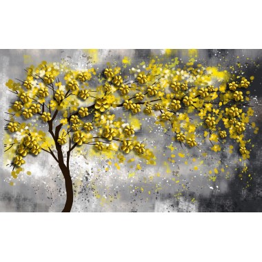 Желтые цветы осеннего дерева