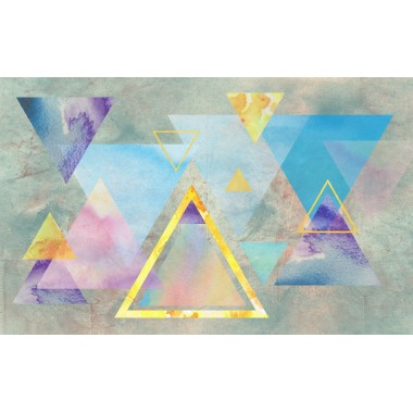 Фреска Абстрактные радужные треугольники
