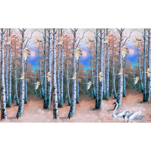 Фреска Лебеди в березоворй роще