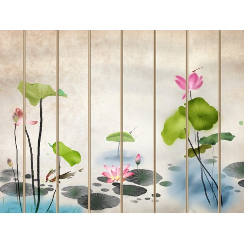 Фреска Цветущие лотосы Японии