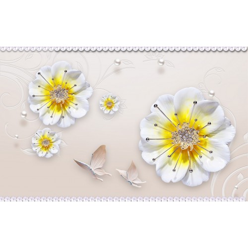 Цветы из белого кварца