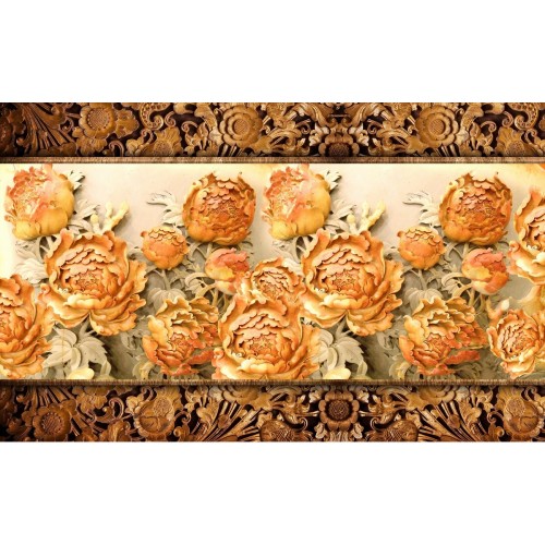 Фреска Панно из золовых пионов