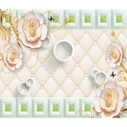 Хлопковые розы в ромбах