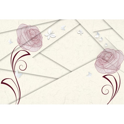 Графические розы с бабочками