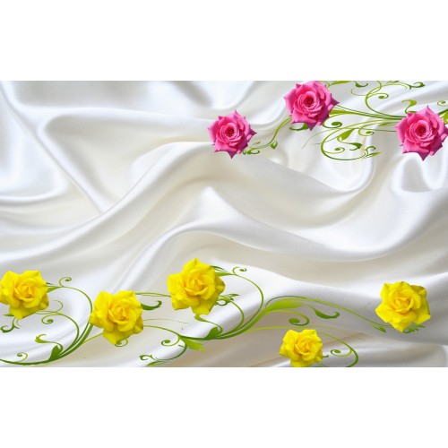 Кустовые разноцветные розы